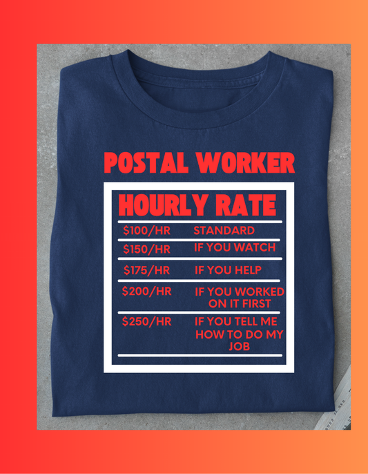 Postal Worker Hourly DTF Print