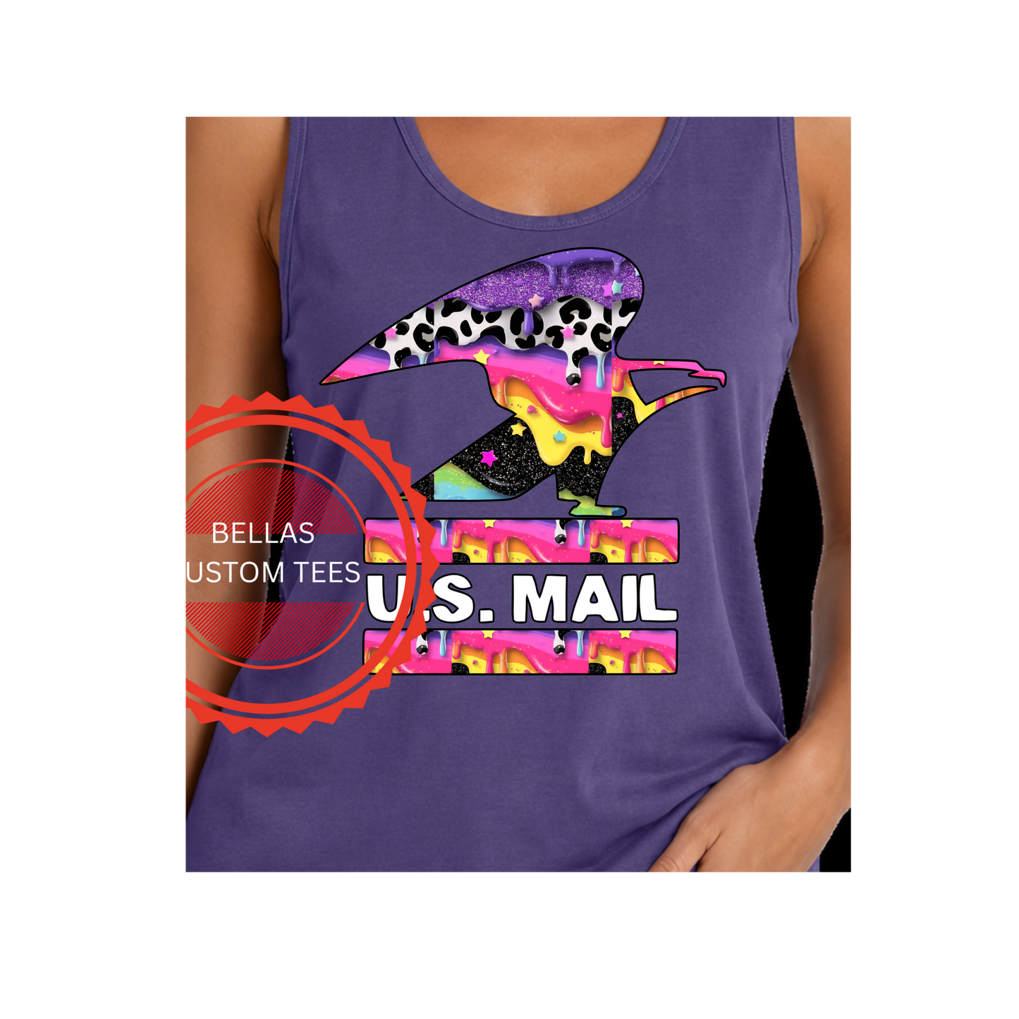 Postal Eagle, colorful drip