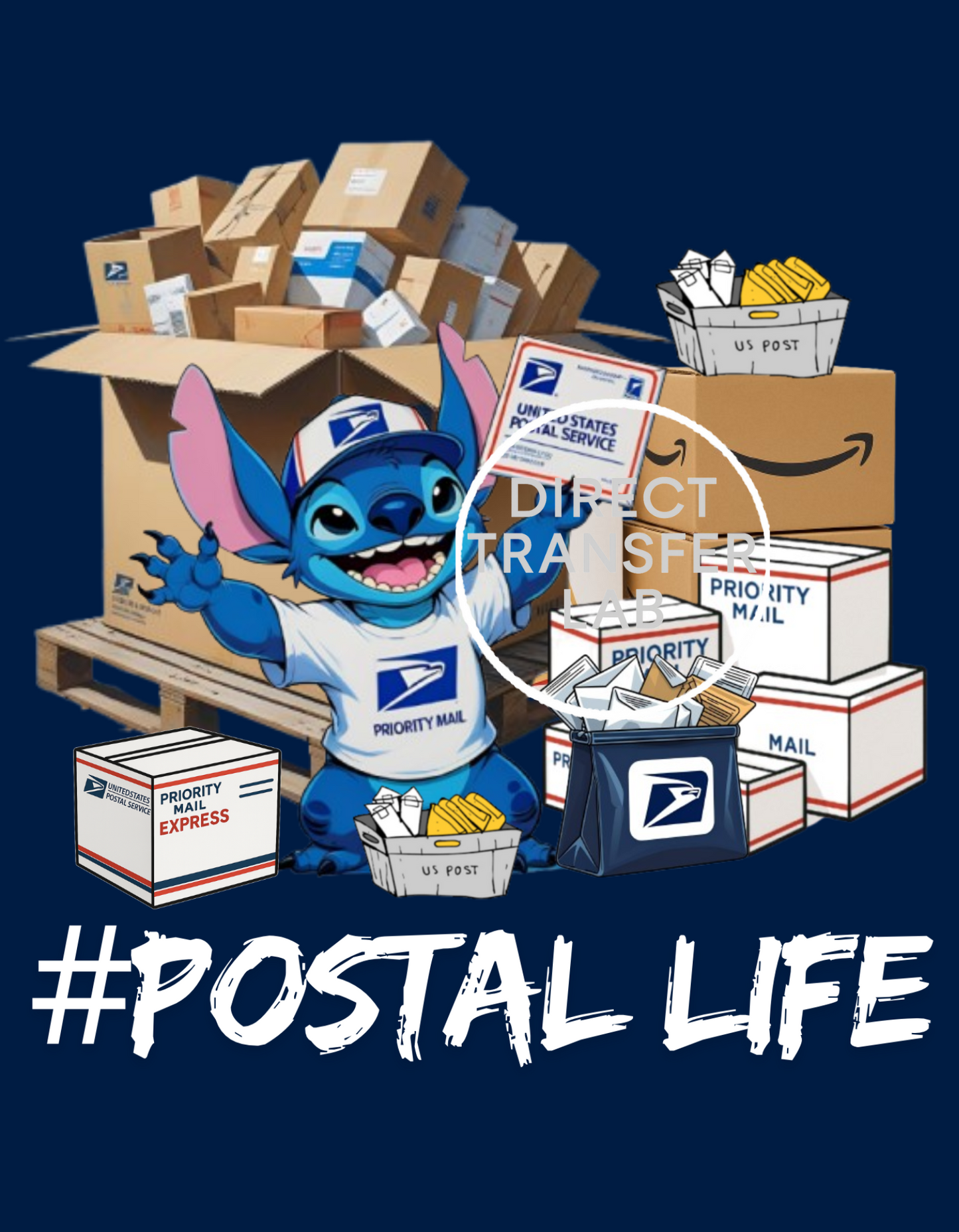 Stitch Postal Life DTF Print