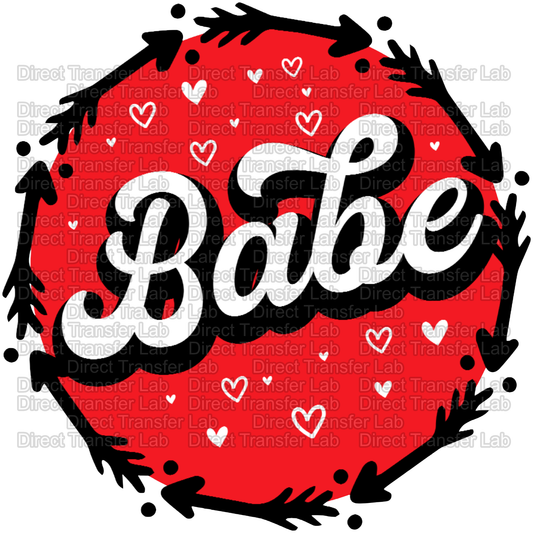 "Babe" Round Color DTF Transfer