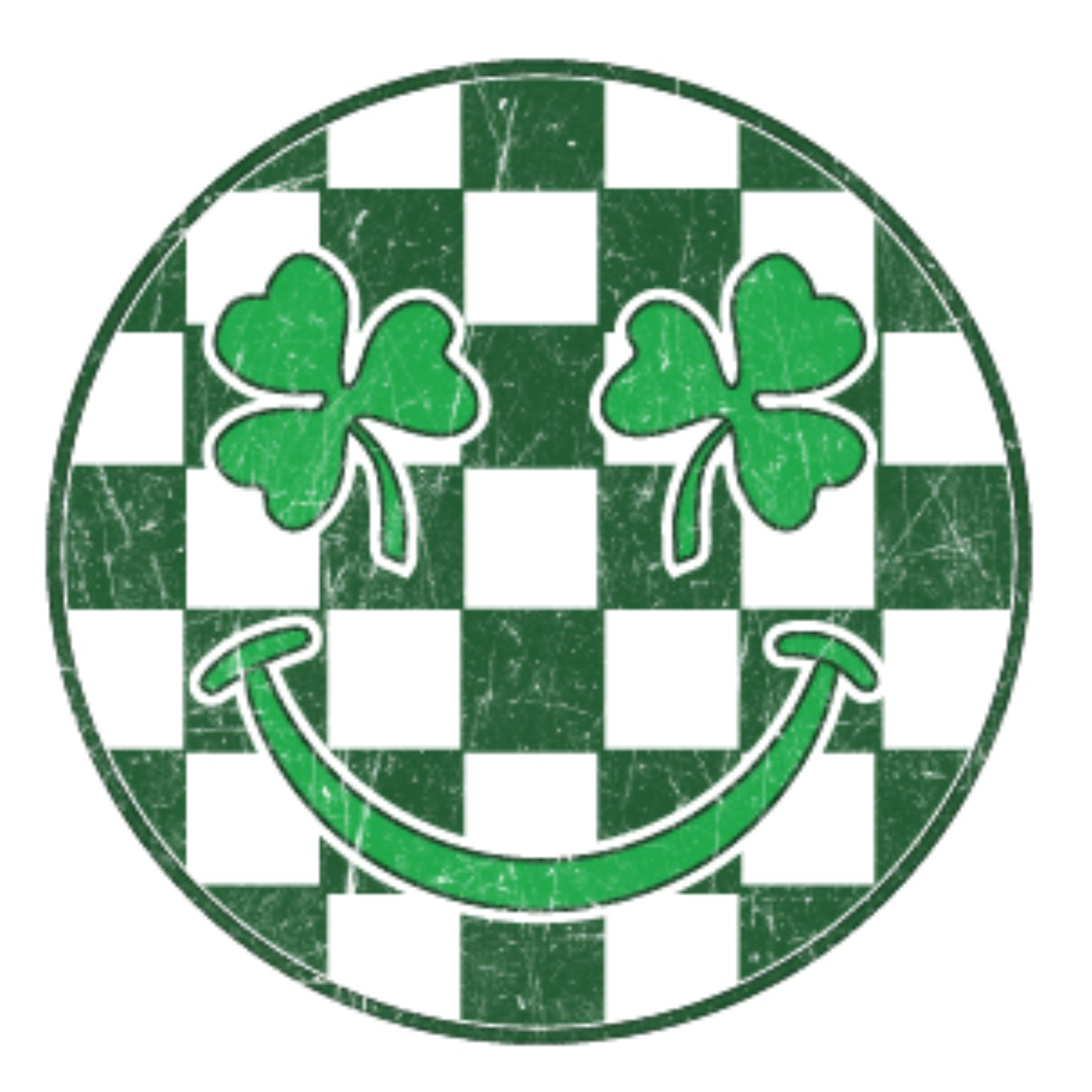 Smiley Face Clover St. Patrick's Day DTF Print