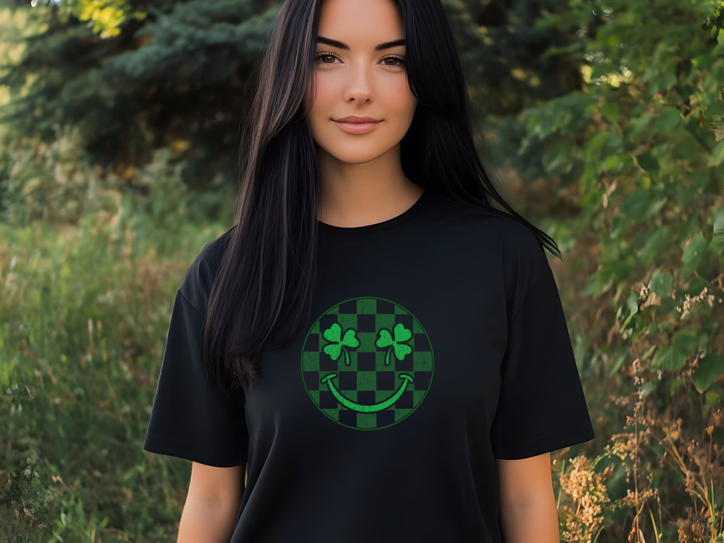 Smiley Face Clover St. Patrick's Day DTF Print