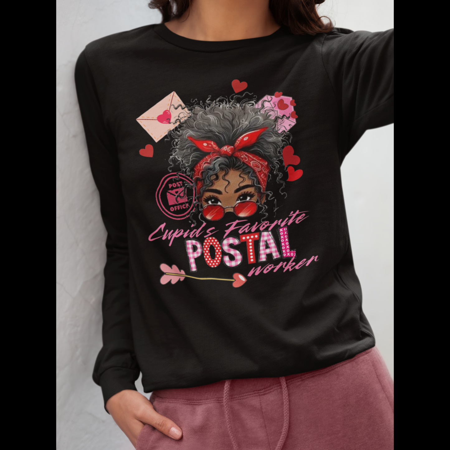 Colorful "Cupids Favorite Postal Worker" DTF Print