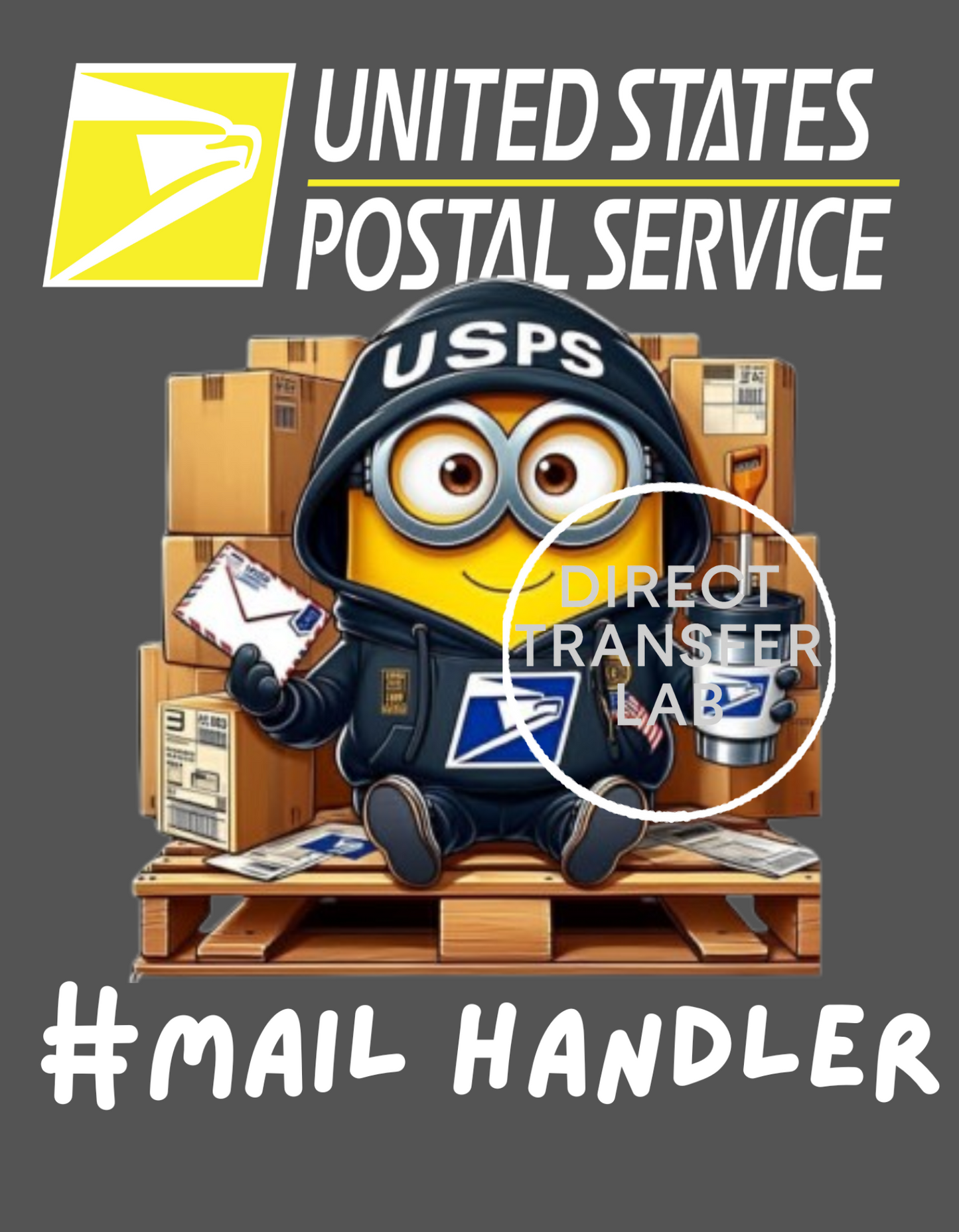 Postal Worker Mail Handler DTF Print