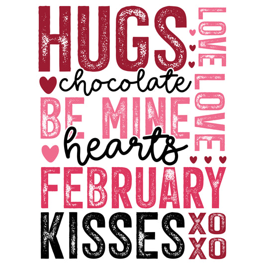 Hugs-Be Mine Collage Valentine DTF Transfer