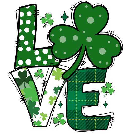 Love Stacked with Clover St. Patrick's Day DTF Print