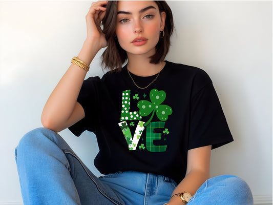 Love Stacked with Clover St. Patrick's Day DTF Print