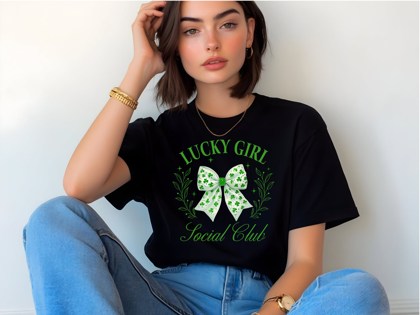 "Lucky Girl - Social Club" St. Patrick's Day DTF Green Print Edition