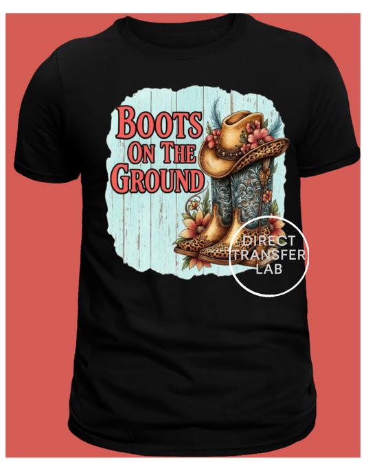 Boots on the ground,  cowgirl.  DTF Print