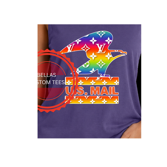 Postal Eagle, designer with rainbow