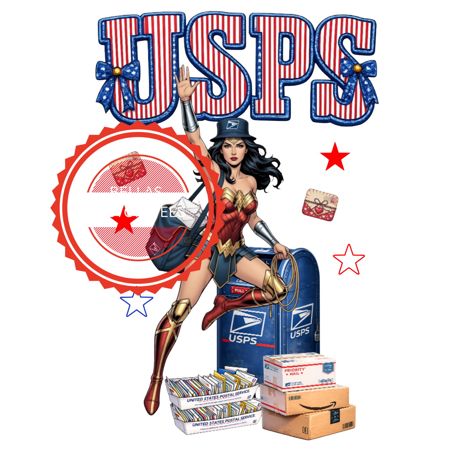 Postal Patriotic Wonder Woman