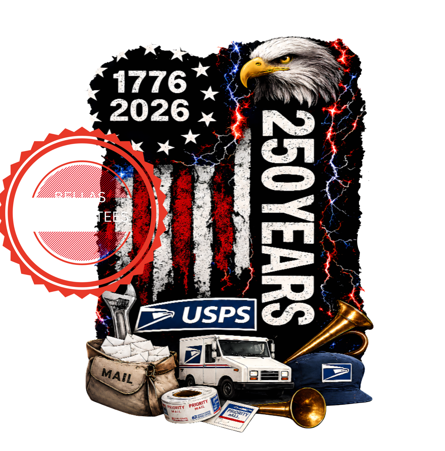 Postal, Flag with 250 years