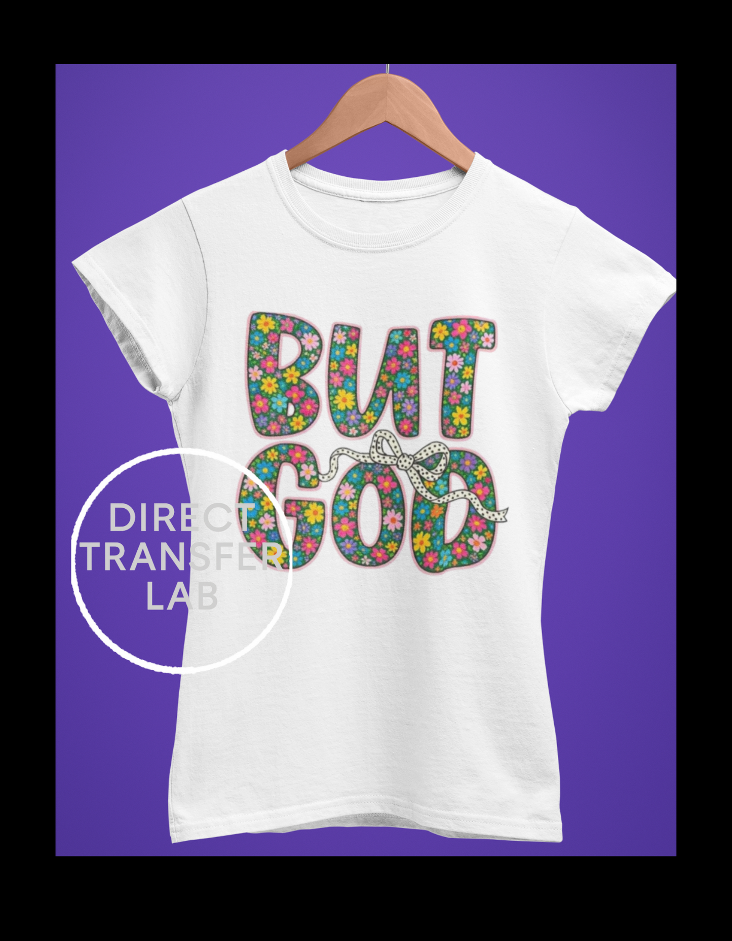 But God, dark floral DTF Print