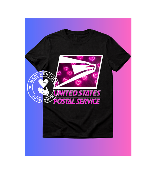 neon pink heart usps logo