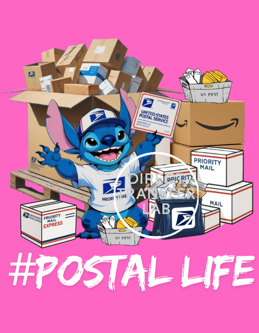 Stitch Postal Life  DTF Print
